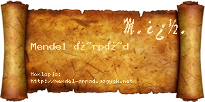 Mendel Árpád névjegykártya